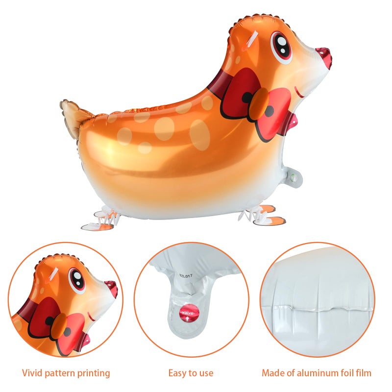 CUGBO 20Pcs Set Walking Animals Balloons Set, Pets Air Walker Balloons, Mylar Foil Helium Aluminum Balloon Kit for Kids Birthday Party Baby Shower Decor Children Gift - Image 3